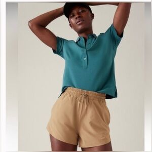 Athleta pique women short sleeve polo‎ size S